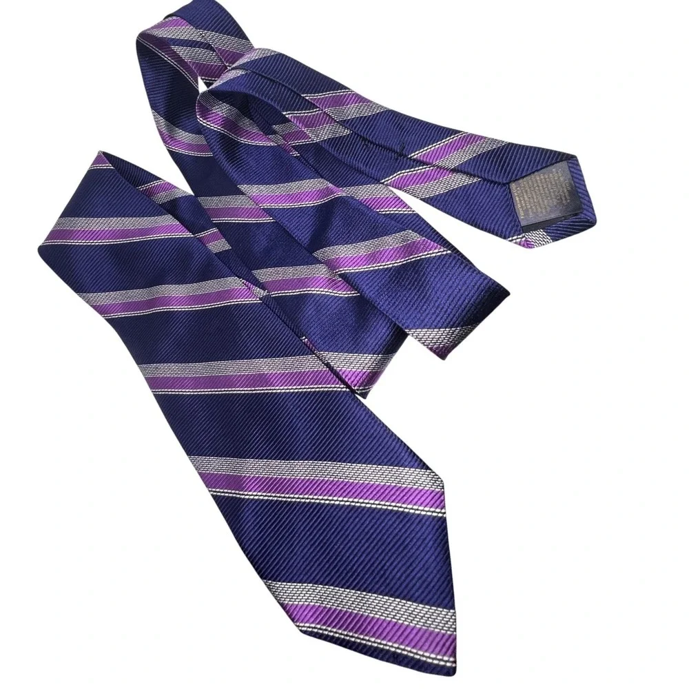 Brooks Brothers Silk Tie Mens OS‎ Blue Purple Striped Repp Made in USA England